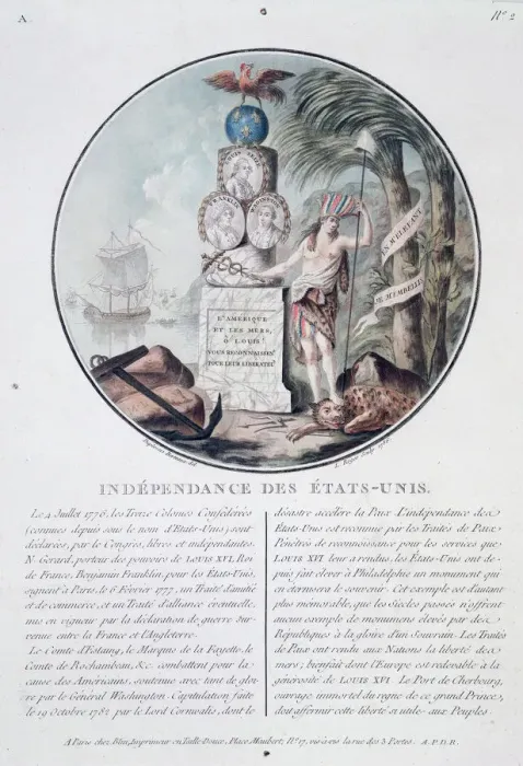 Framed Print : Independence of the United States, 1786. Artist: L Roger Framed Print : Independence of the United States, 1786. Artist: L Roger