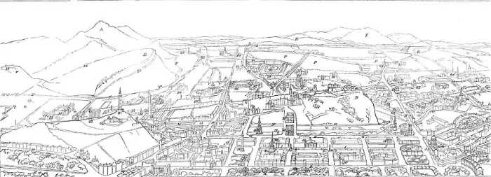 Framed Print : Index plan of the general view of Edinburgh, 1868. Creator: Unknown Framed Print : Index plan of the general view of Edinburgh, 1868. Creator: Unknown