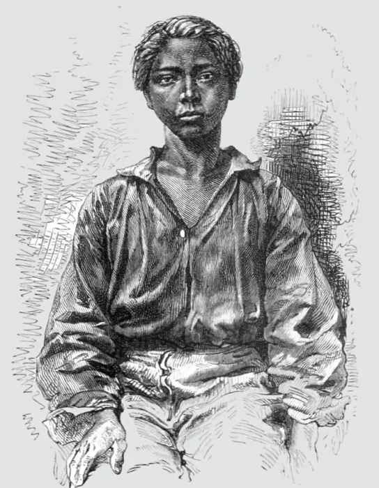 Framed Print : Indian boy; Indian-Rubber Groves of the Amazons, 1875. Creator: Unknown Framed Print : Indian boy; Indian-Rubber Groves of the Amazons, 1875. Creator: Unknown