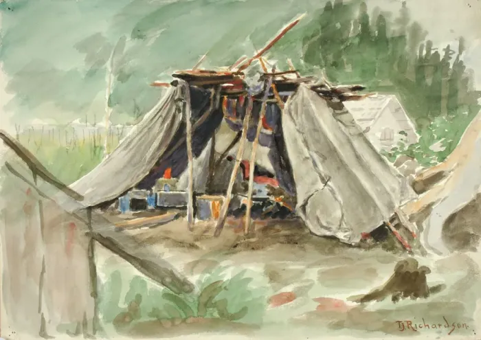 Framed Print : Indian Camp, Alaska, ca. 1880-1914. Creator: Theodore J. Richardson