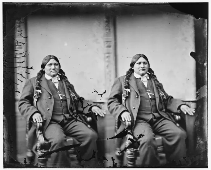 Framed Print : Indian - Charlie?, 1865-1880. Creator: Unknown Framed Print : Indian - Charlie?, 1865-1880. Creator: Unknown