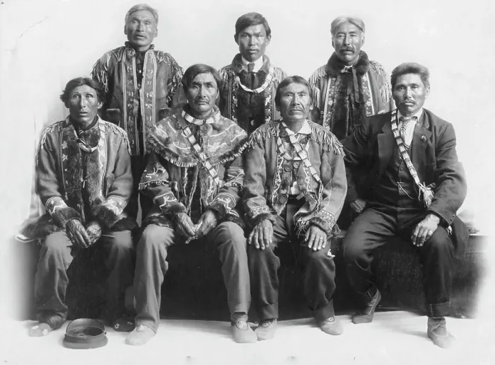 Framed Print : Indian chiefs, between c1900 and c1930. Creator: Unknown