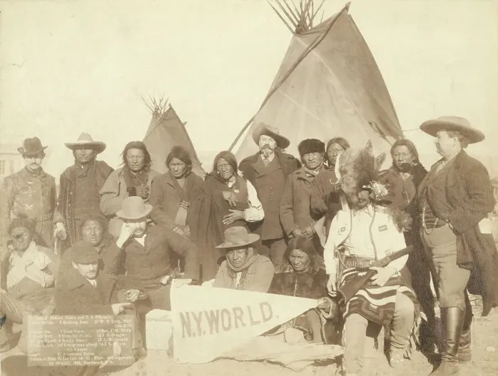 Framed Print : Indian chiefs and US officials 1 Two Strike 2 Crow Dog 3 Short Bull 4 High Hawk 5 Two Lance... 1891 Creator: John C. H. Grabill Framed Print : Indian chiefs and US officials 1 Two Strike 2 Crow Dog 3 Short Bull 4 High Hawk 5 Two Lance... 1891 Creator: John C. H. Grabill