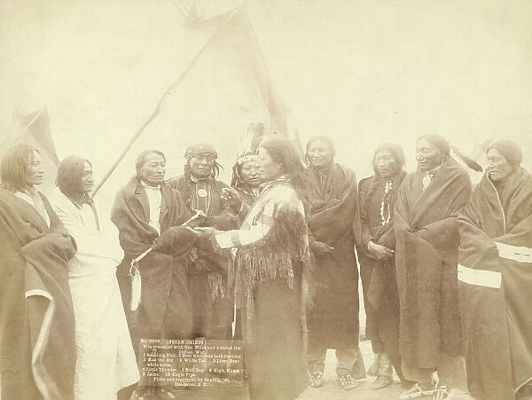 Indian chiefs who counciled with Gen Miles and setteled [sic] the Indian War -- 1 Standing... 1891. Creator: John C. H. Grabill