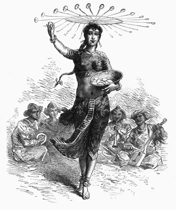 Framed Print : Indian Dancing Girl: The Egg Dance, c1891. Creator: James Grant Framed Print : Indian Dancing Girl: The Egg Dance, c1891. Creator: James Grant