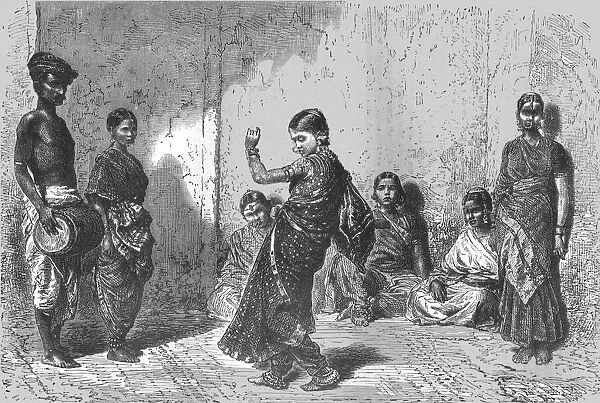 Indian Dancing-girl; Notes on the Ancient Temples of India, 1875. Creator: Unknown