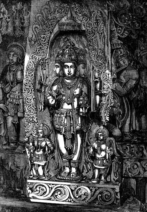Framed Print : Indian Deities - Trimurti; the Hindoo Triad or Trinity, 1858. Creator: Harvey Orrin Smith