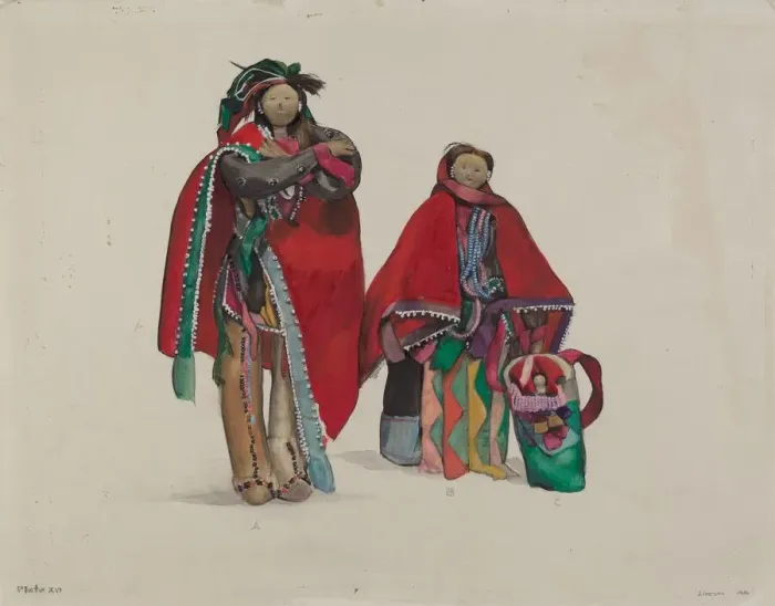 Framed Print : Indian Dolls, 1936. Creator: Jane Iverson Framed Print : Indian Dolls, 1936. Creator: Jane Iverson