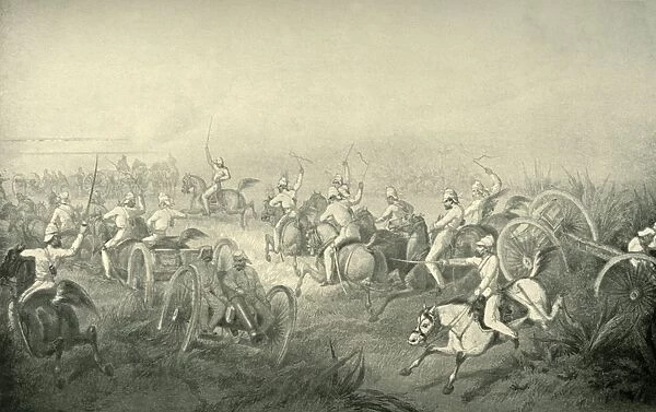 Indian Horse Artillery Galloping Into Action, 1850s, (1901). Creator: George Francklin Atkinson