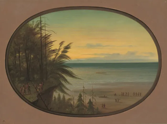 Framed Print : An Indian Ladder - Nayas Indians, 1855 / 1869. Creator: George Catlin Framed Print : An Indian Ladder - Nayas Indians, 1855 / 1869. Creator: George Catlin