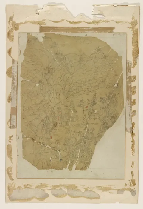 Framed Print : Indian manuscript; Mughal, 17th century. Creator: Unknown Framed Print : Indian manuscript; Mughal, 17th century. Creator: Unknown