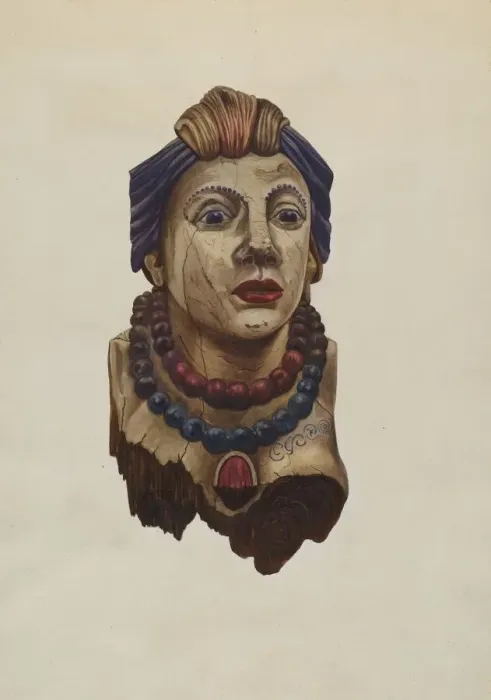 Framed Print : Indian Princess Figurehead, c. 1938. Creator: Mary E Humes Framed Print : Indian Princess Figurehead, c. 1938. Creator: Mary E Humes