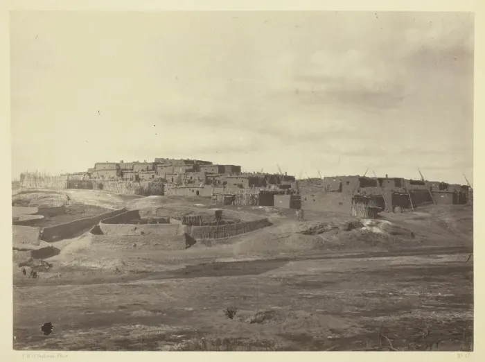 Framed Print : Indian Pueblo, Zuni, N. M. View from the South, 1873. Creator: Tim O Sullivan Framed Print : Indian Pueblo, Zuni, N. M. View from the South, 1873. Creator: Tim O Sullivan