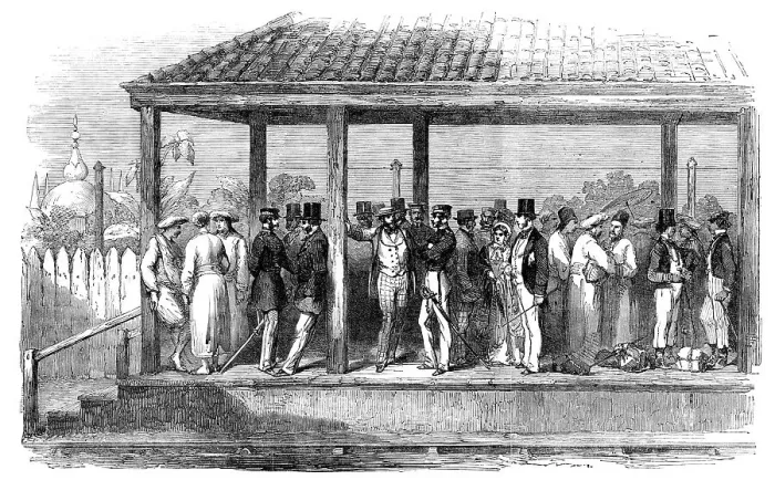 Framed Print : An Indian Railway Station, 1854. Creator: Unknown