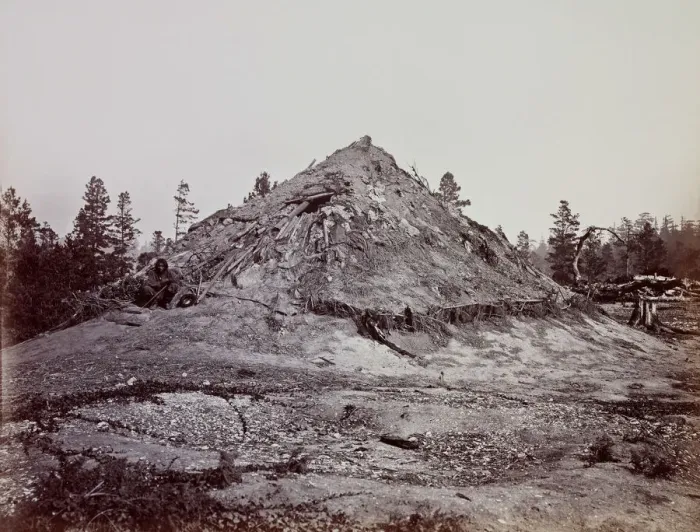 Framed Print : Indian Sweat House, Mendocino County, California, 1863. Creator: Carleton Emmons Watkins Framed Print : Indian Sweat House, Mendocino County, California, 1863. Creator: Carleton Emmons Watkins