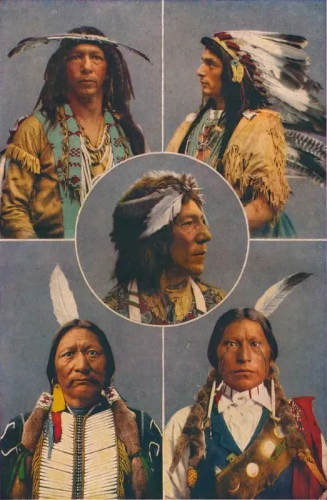Framed Print : Indian types of North America, 1909 Framed Print : Indian types of North America, 1909