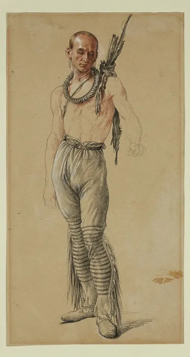 Framed Print : Indian Warrior, between 1829 and 1894. Creator: Jules Emile Saintin Framed Print : Indian Warrior, between 1829 and 1894. Creator: Jules Emile Saintin