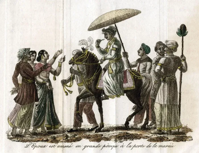 Framed Print : Indian wedding procession, c19th century Framed Print : Indian wedding procession, c19th century
