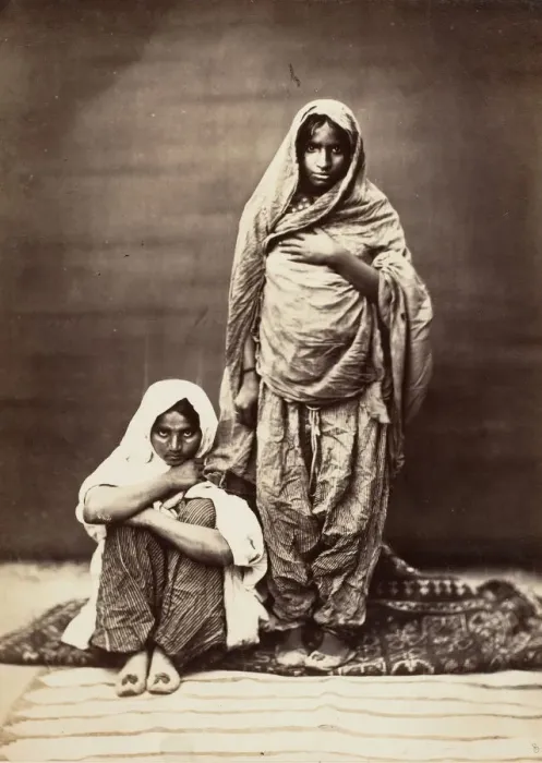 Framed Print : Two Indian Women, One Seated, 1860s. Creator: Unknown Framed Print : Two Indian Women, One Seated, 1860s. Creator: Unknown