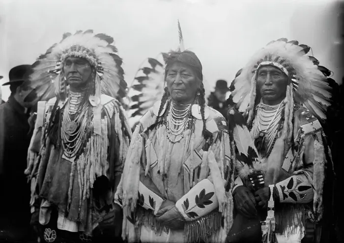 Framed Print : Indians at dedication, 1913. Creator: Bain News Service Framed Print : Indians at dedication, 1913. Creator: Bain News Service