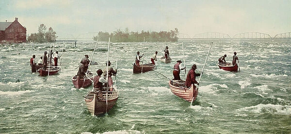 Indians fishing at the 'Soo', c1901. Creator: Unknown. Indians fishing at the 'Soo', c1901. Creator: Unknown