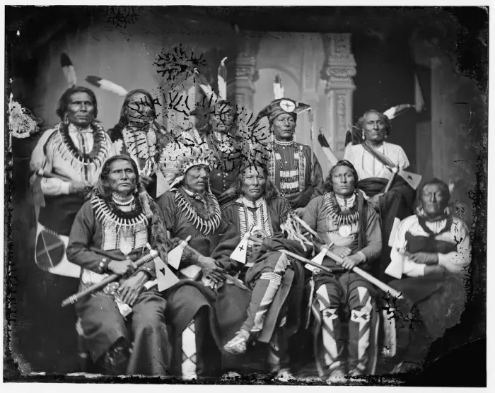 Framed Print : Indians group, between 1865 and 1880. Creator: Unknown Framed Print : Indians group, between 1865 and 1880. Creator: Unknown