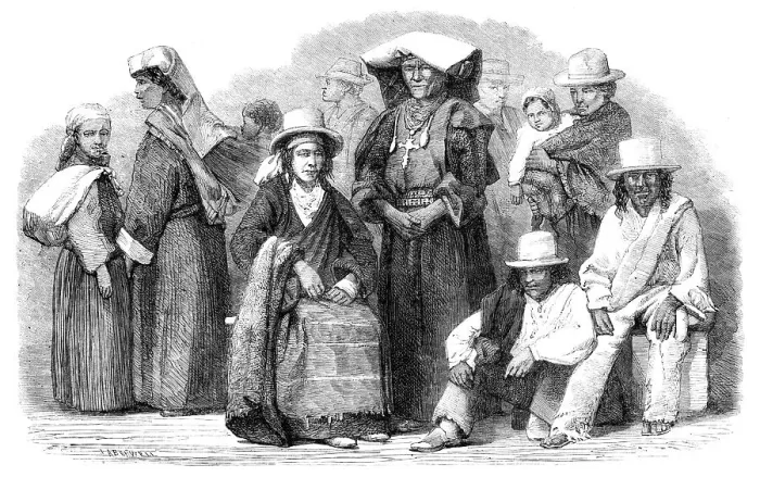 Framed Print : Indians of Peru and Bolivia, South America, 1864. Creator: Joseph Austin Benwell Framed Print : Indians of Peru and Bolivia, South America, 1864. Creator: Joseph Austin Benwell