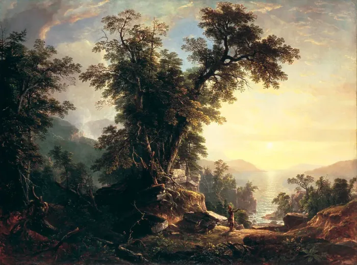 Framed Print : The Indians Vespers, 1847. Artist: Durand, Asher Brown (1796-1886) Framed Print : The Indians Vespers, 1847. Artist: Durand, Asher Brown (1796-1886)