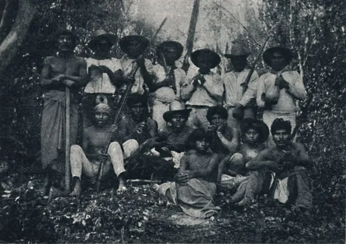 Framed Print : Indios Coroados, 1895. Artist: Francisco Henszler Framed Print : Indios Coroados, 1895. Artist: Francisco Henszler