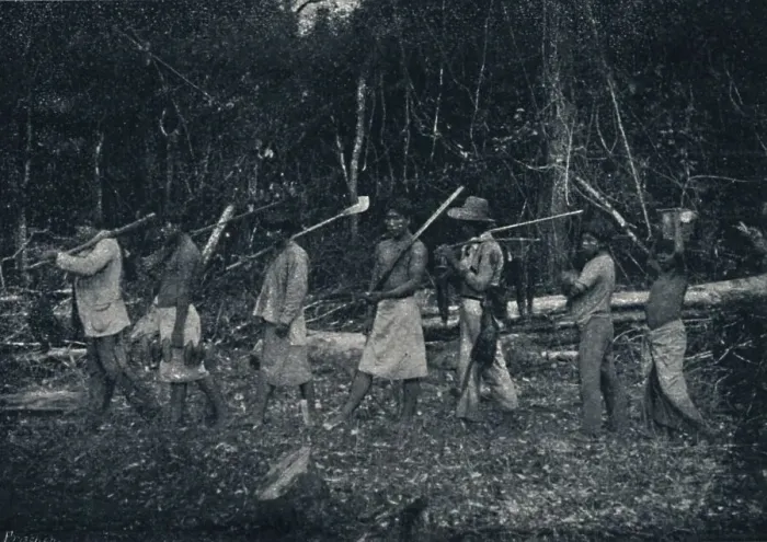 Framed Print : Indios Guaranys, voltando de uma cathada, 1895. Artist: Francisco Henszler Framed Print : Indios Guaranys, voltando de uma cathada, 1895. Artist: Francisco Henszler