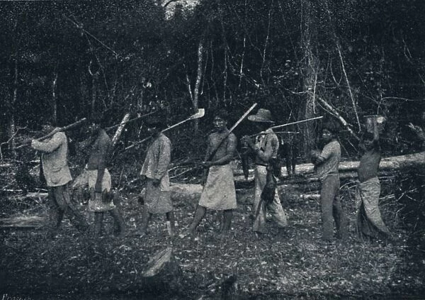 Indios Guaranys, voltando de uma cathada, 1895. Artist: Francisco Henszler