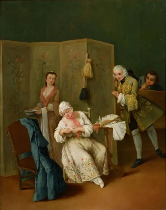 Framed Print : The Indiscreet Gentleman. Artist: Longhi, Pietro (1701-1785) Framed Print : The Indiscreet Gentleman. Artist: Longhi, Pietro (1701-1785)