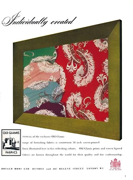 Individually created - Old Glamis Fabrics advertisement, c1945