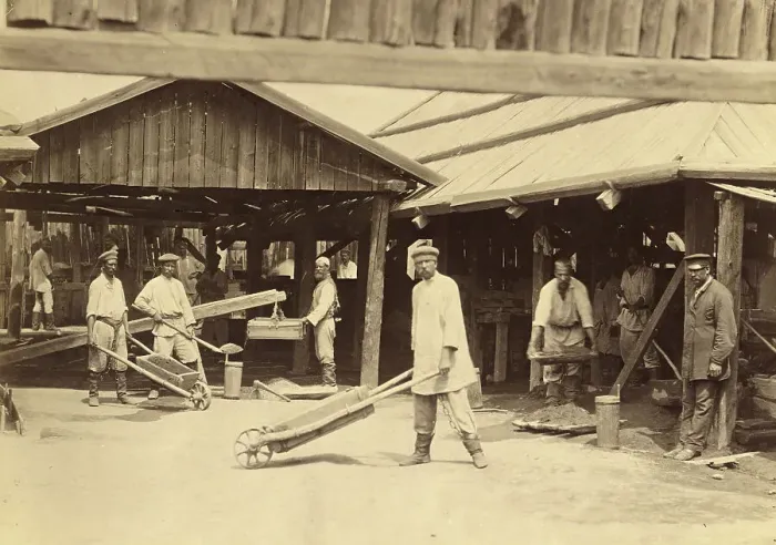 Framed Print : Indoor Work at the Old Algachinsk Silver and Lead Ore Enrichment Plant, 1891. Creator: Aleksei Kuznetsov Framed Print : Indoor Work at the Old Algachinsk Silver and Lead Ore Enrichment Plant, 1891. Creator: Aleksei Kuznetsov