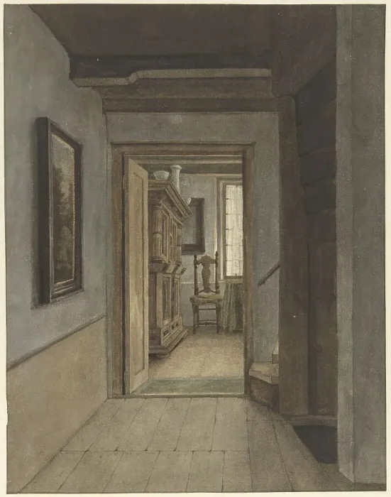 Framed Print : Indoors, 1786-1850. Creator: Gerrit Lamberts Framed Print : Indoors, 1786-1850. Creator: Gerrit Lamberts