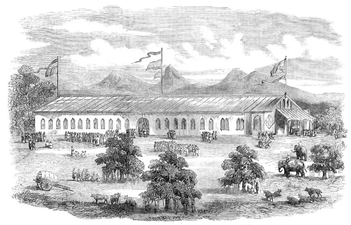 Framed Print : The Industrial and Agricultural Exhibition at Coimbatore, Madras Presidency, 1857. Creator: Unknown