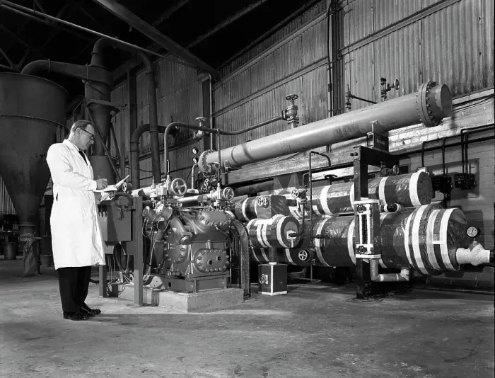 Framed Print : Industrial refrigeration plant after installation at a foundry, Sheffield, South Yorkshire, 1963 Framed Print : Industrial refrigeration plant after installation at a foundry, Sheffield, South Yorkshire, 1963