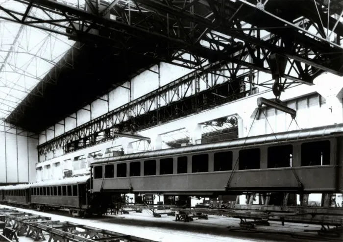 Framed Print : Industrial unit in a railway wagons industry in France Framed Print : Industrial unit in a railway wagons industry in France