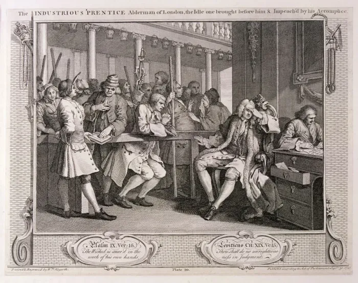 Framed Print : The industrious prentice alderman of London... plate X of Industry and Idleness1747 Framed Print : The industrious prentice alderman of London... plate X of Industry and Idleness1747