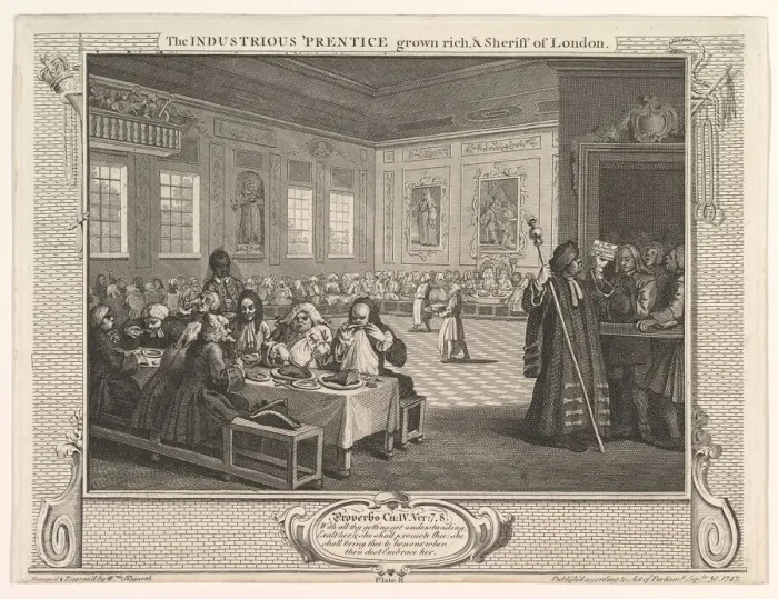 Framed Print : The Industrious Prentice Grown Rich and Sheriff of London (Industry and Idl Framed Print : The Industrious Prentice Grown Rich and Sheriff of London (Industry and Idl