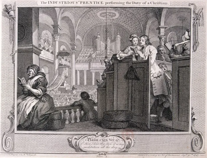 Framed Print : The industrious prentice performing the duty of a christian, from Industry and Idleness 1747 Framed Print : The industrious prentice performing the duty of a christian, from Industry and Idleness 1747