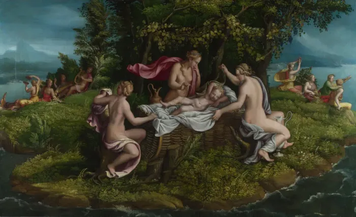 Framed Print : The Infancy of Jupiter, 1530s. Creator: Romano, Giulio, (Workshop) Framed Print : The Infancy of Jupiter, 1530s. Creator: Romano, Giulio, (Workshop)