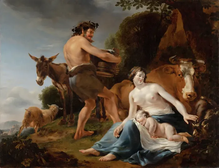 Framed Print : The Infancy of Zeus. Creator: Nicolaes Berchem Framed Print : The Infancy of Zeus. Creator: Nicolaes Berchem