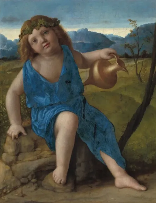Framed Print : The Infant Bacchus, probably 1505 / 1510. Creator: Giovanni Bellini Framed Print : The Infant Bacchus, probably 1505 / 1510. Creator: Giovanni Bellini