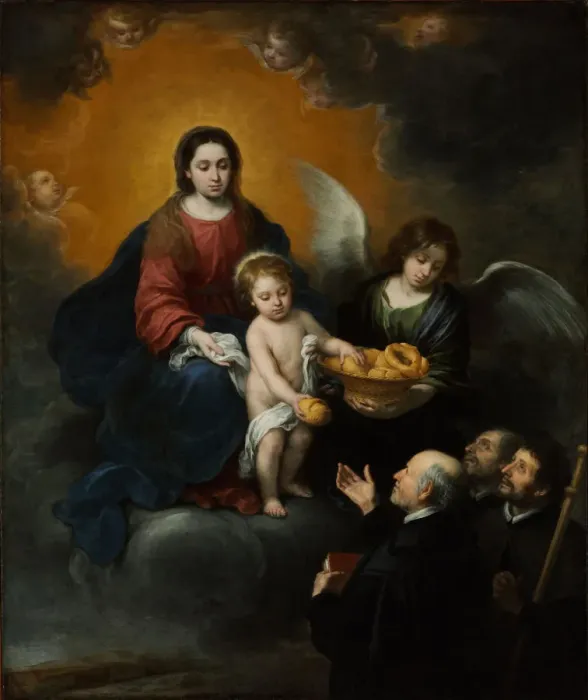 Framed Print : The Infant Christ Distributing Bread to the Pilgrims, 1678. Artist: Murillo, Bartolome Esteban (1617-1682) Framed Print : The Infant Christ Distributing Bread to the Pilgrims, 1678. Artist: Murillo, Bartolome Esteban (1617-1682)