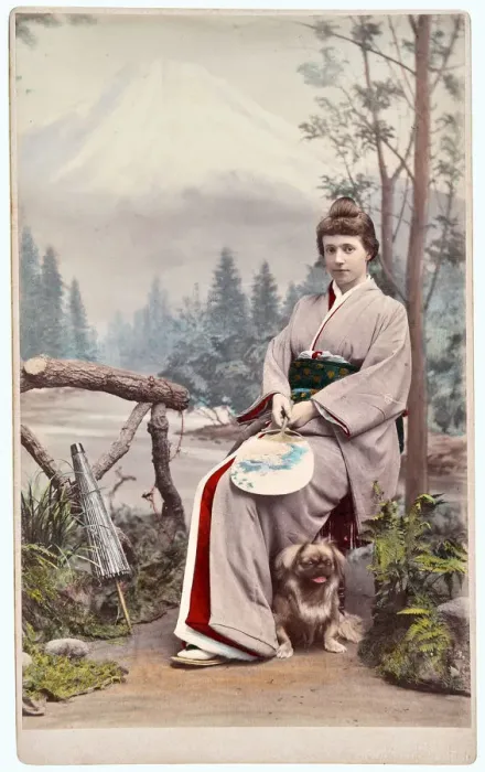 Framed Print : Infanta Adelgundes of Braganza (1858-1946) in Japanese clothing Framed Print : Infanta Adelgundes of Braganza (1858-1946) in Japanese clothing