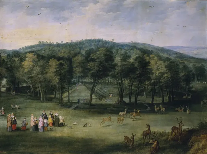 Framed Print : Infanta Isabella Clara Eugenia of Spain in the Parc de Mariemont, First third of 17th cen Artist: Brueghel, Jan, the Elder (1568-1625) Framed Print : Infanta Isabella Clara Eugenia of Spain in the Parc de Mariemont, First third of 17th cen Artist: Brueghel, Jan, the Elder (1568-1625)