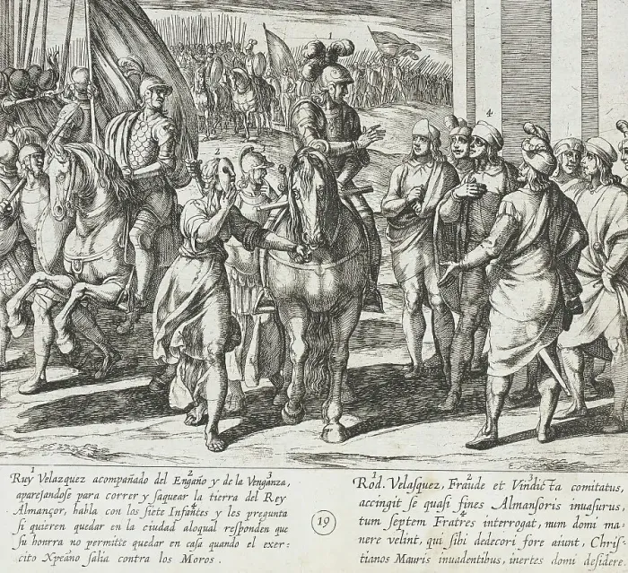 Framed Print : The Infantes Offer to Accompany Ruy Velazquez in His Campaign Against the Moors, 1612. Creator: Antonio Tempesta Framed Print : The Infantes Offer to Accompany Ruy Velazquez in His Campaign Against the Moors, 1612. Creator: Antonio Tempesta