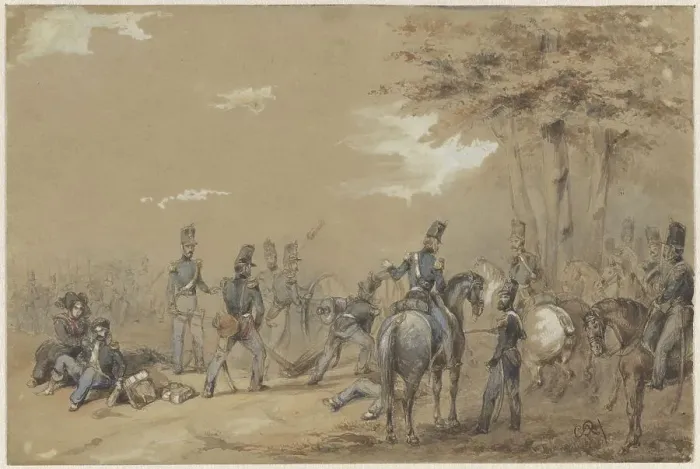 Framed Print : Infantry in fight, c.1824-c.1894. Creator: Charles Rochussen Framed Print : Infantry in fight, c.1824-c.1894. Creator: Charles Rochussen
