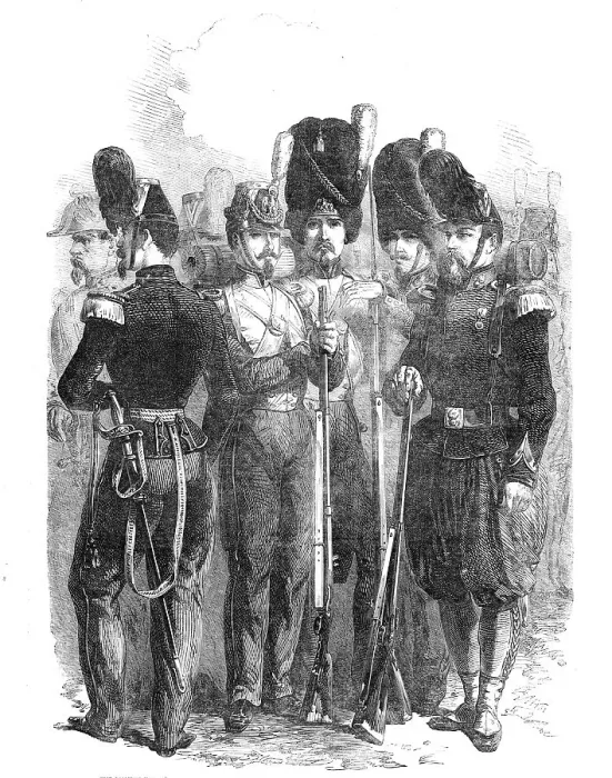 Framed Print : Infantry of the French Imperial Guard, 1854. Creator: Unknown Framed Print : Infantry of the French Imperial Guard, 1854. Creator: Unknown